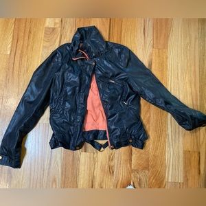 Black and pink windbreaker jacket